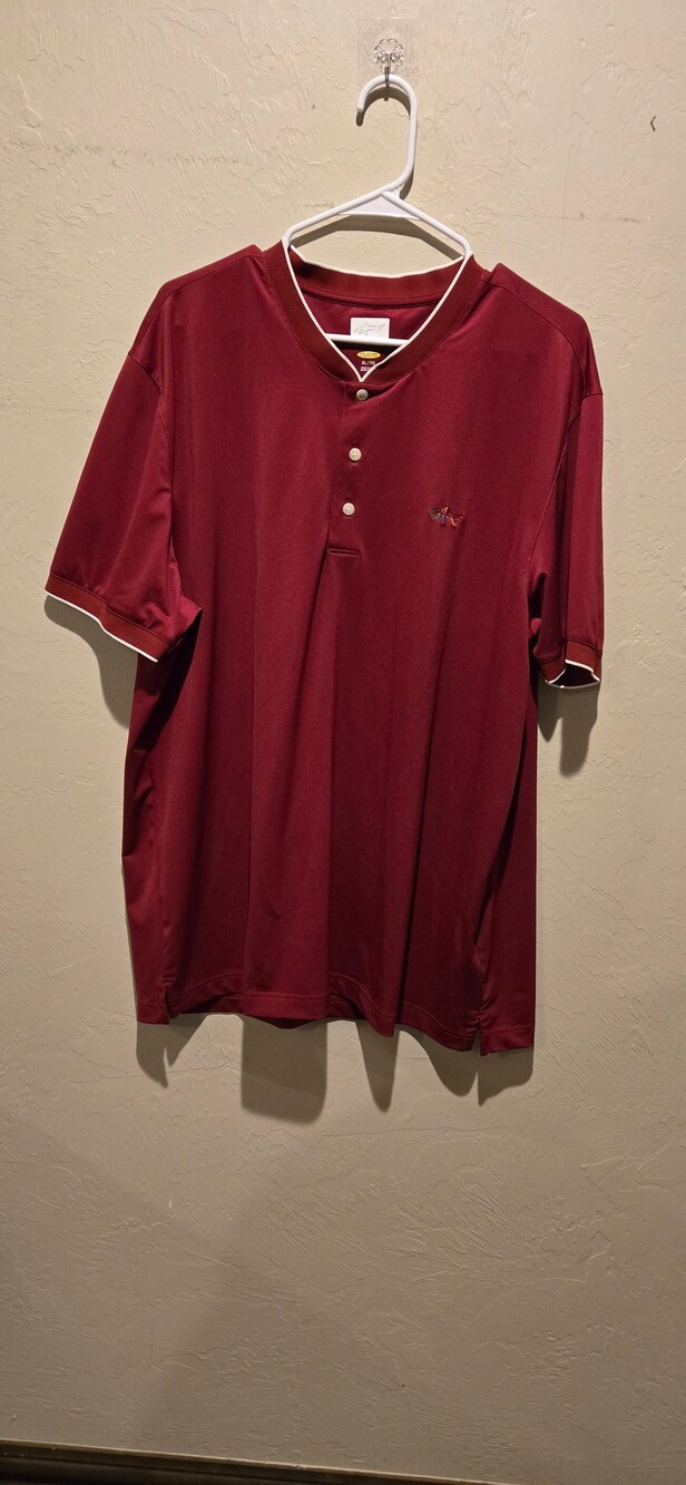 Greg Norman XL Maroon Polyester Polo Shirt